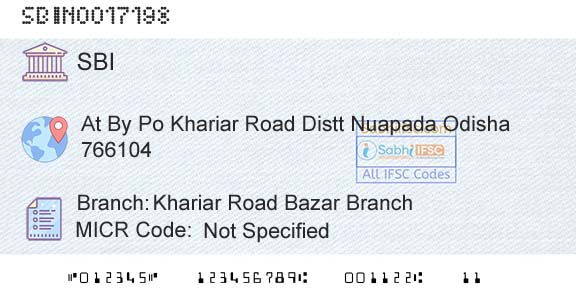 State Bank Of India Khariar Road Bazar BranchBranch 