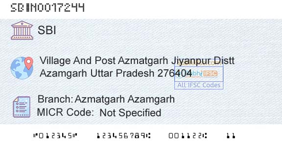 State Bank Of India Azmatgarh AzamgarhBranch 