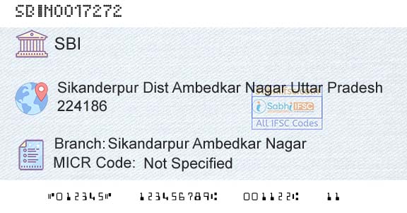 State Bank Of India Sikandarpur Ambedkar NagarBranch 