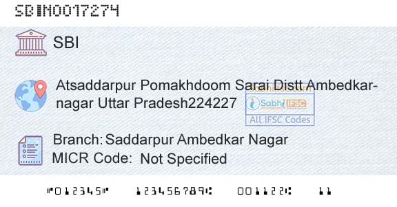 State Bank Of India Saddarpur Ambedkar NagarBranch 