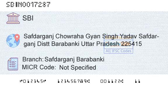State Bank Of India Safdarganj BarabankiBranch 