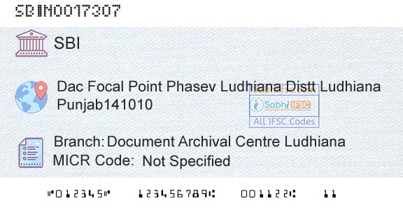 State Bank Of India Document Archival Centre LudhianaBranch 