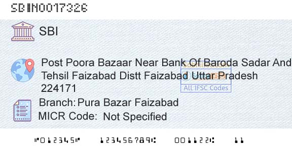 State Bank Of India Pura Bazar FaizabadBranch 