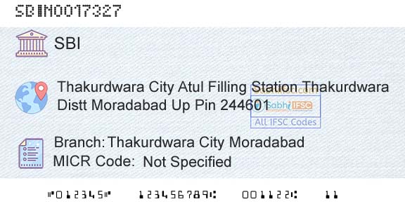 State Bank Of India Thakurdwara City MoradabadBranch 