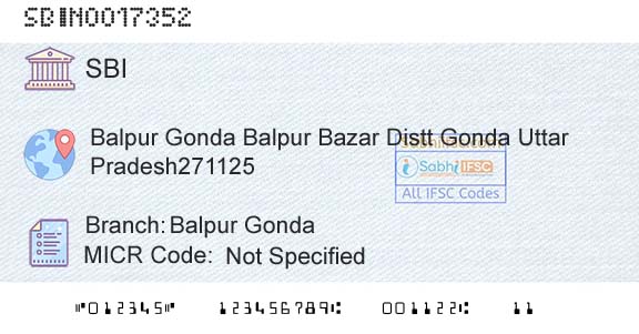 State Bank Of India Balpur GondaBranch 