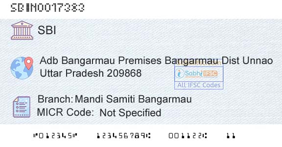 State Bank Of India Mandi Samiti BangarmauBranch 