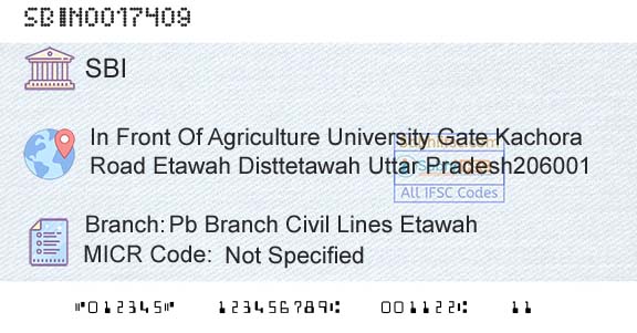 State Bank Of India Pb Branch Civil Lines EtawahBranch 