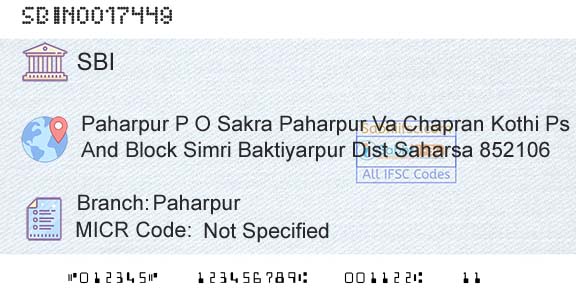 State Bank Of India PaharpurBranch 