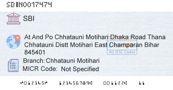 State Bank Of India Chhatauni MotihariBranch 