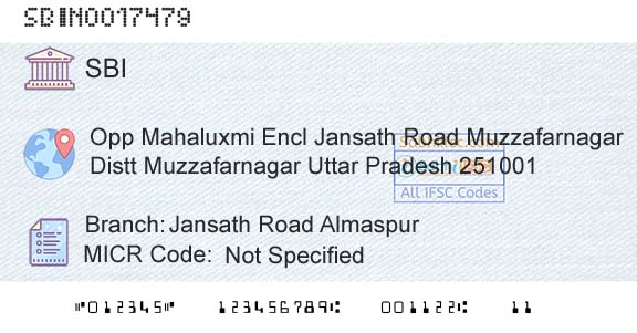 State Bank Of India Jansath Road AlmaspurBranch 