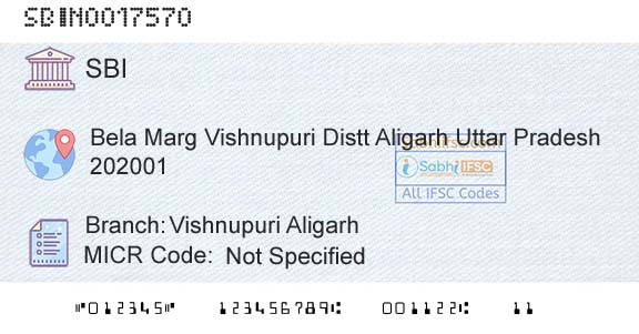 State Bank Of India Vishnupuri AligarhBranch 