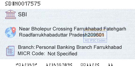 State Bank Of India Personal Banking Branch FarrukhabadBranch 