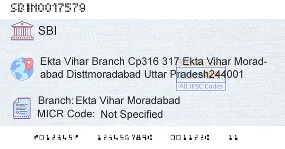 State Bank Of India Ekta Vihar MoradabadBranch 