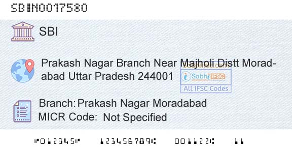 State Bank Of India Prakash Nagar MoradabadBranch 
