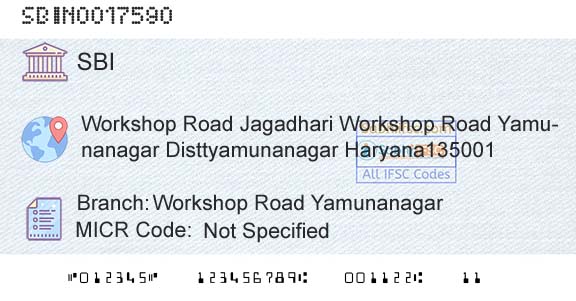 State Bank Of India Workshop Road YamunanagarBranch 