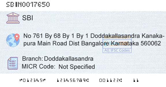 State Bank Of India DoddakallasandraBranch 