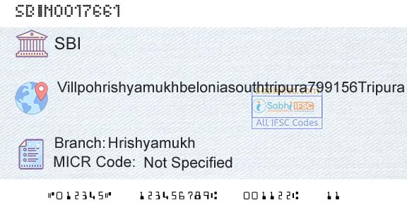 State Bank Of India HrishyamukhBranch 