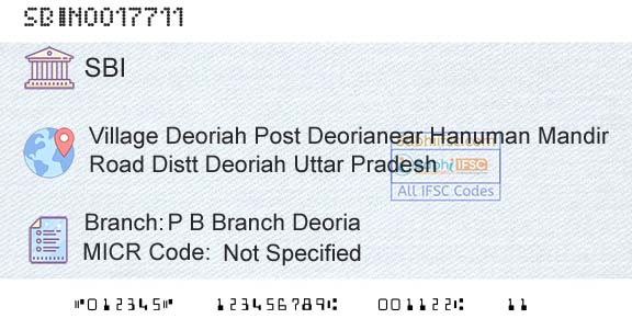 State Bank Of India P B Branch DeoriaBranch 