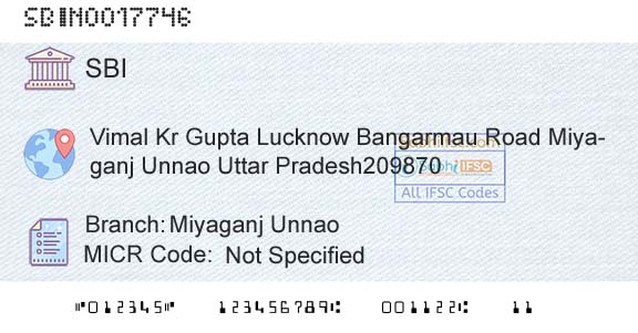 State Bank Of India Miyaganj UnnaoBranch 