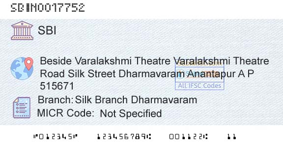 State Bank Of India Silk Branch DharmavaramBranch 