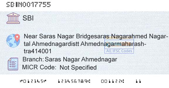 State Bank Of India Saras Nagar AhmednagarBranch 