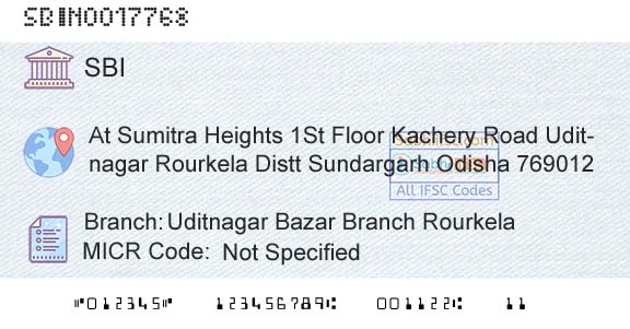State Bank Of India Uditnagar Bazar Branch RourkelaBranch 