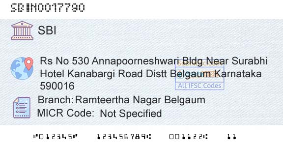 State Bank Of India Ramteertha Nagar BelgaumBranch 