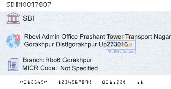 State Bank Of India Rbo6 GorakhpurBranch 