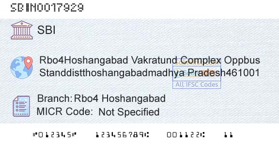 State Bank Of India Rbo4 HoshangabadBranch 