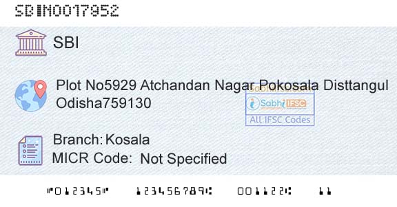State Bank Of India KosalaBranch 