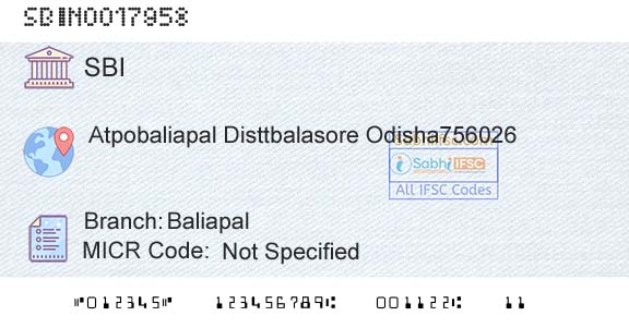 State Bank Of India BaliapalBranch 