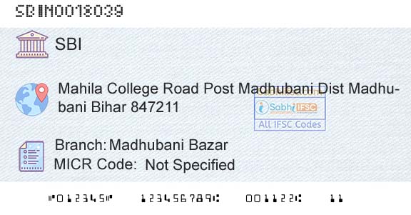 State Bank Of India Madhubani BazarBranch 