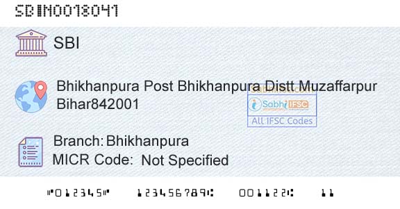 State Bank Of India BhikhanpuraBranch 