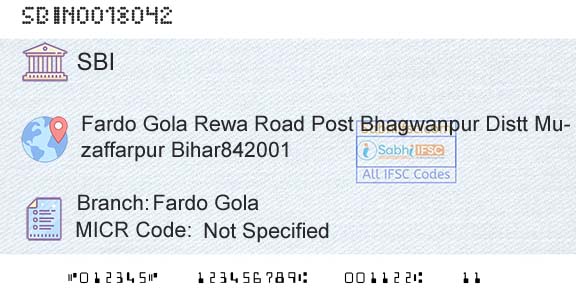 State Bank Of India Fardo GolaBranch 