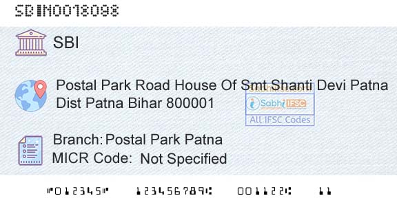 State Bank Of India Postal Park PatnaBranch 