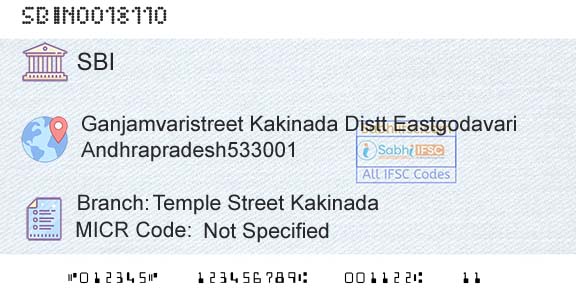 State Bank Of India Temple Street KakinadaBranch 