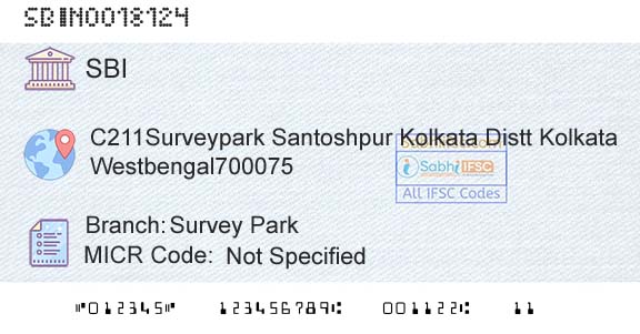 State Bank Of India Survey ParkBranch 