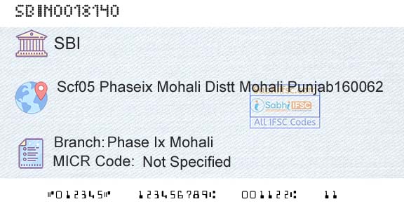 State Bank Of India Phase Ix MohaliBranch 