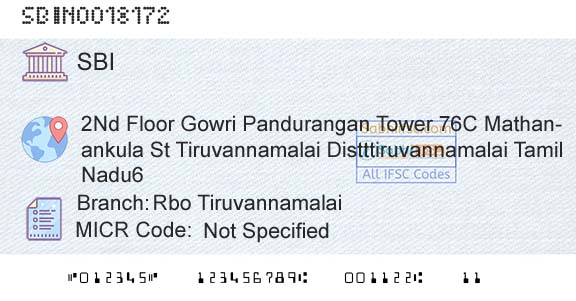 State Bank Of India Rbo TiruvannamalaiBranch 