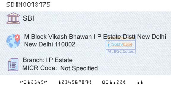 State Bank Of India I P EstateBranch 