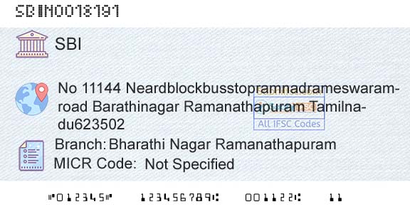 State Bank Of India Bharathi Nagar RamanathapuramBranch 