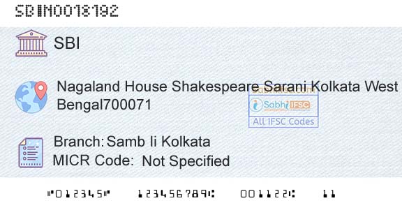 State Bank Of India Samb Ii KolkataBranch 