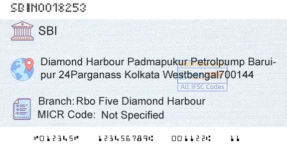 State Bank Of India Rbo Five Diamond HarbourBranch 
