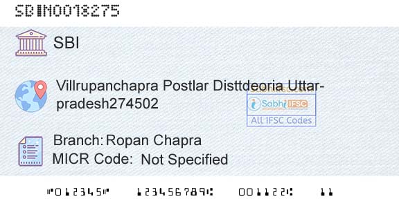 State Bank Of India Ropan ChapraBranch 