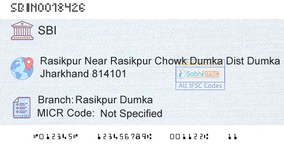 State Bank Of India Rasikpur DumkaBranch 
