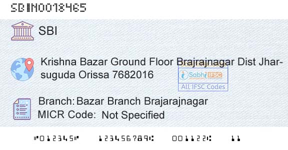 State Bank Of India Bazar Branch BrajarajnagarBranch 