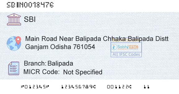 State Bank Of India BalipadaBranch 