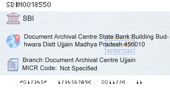 State Bank Of India Document Archival Centre UjjainBranch 