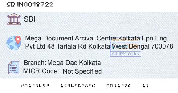 State Bank Of India Mega Dac KolkataBranch 