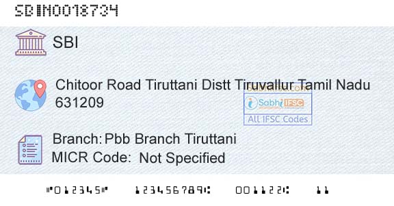 State Bank Of India Pbb Branch TiruttaniBranch 